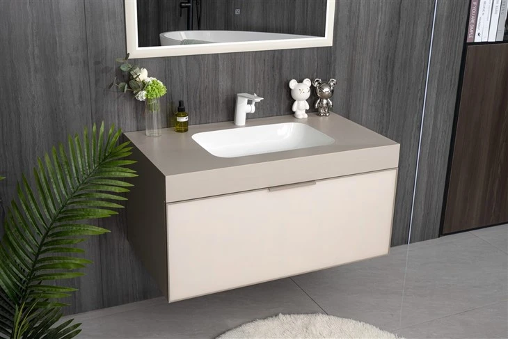 Chinese high-end warm color bathroom wooden cabinets