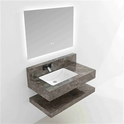 Tsaus Brown Net Pattern Sintered Pob Zeb Chav Dej Vanity