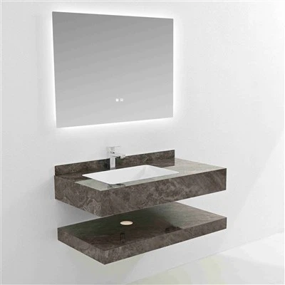 Marble Tsaus Brown Net Pattern Sintered Pob Zeb Chav Dej Vanity